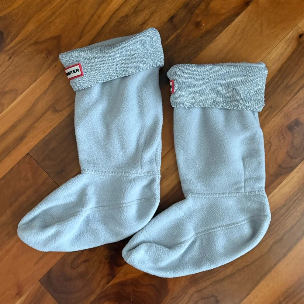 Hunter Original Tall Cable Knit Cuff Welly Boot Socks Size 1-3 big kid, ECU